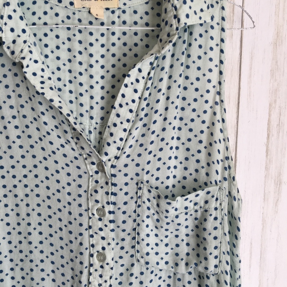 cloth & stone Light Blue Polka Dots Soft Tank Top - Picture 2 of 7